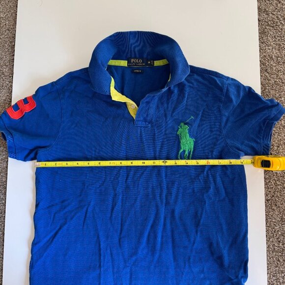 Vintage Polo Ralph Lauren Men's Big Pony Polo Size Medium Blue 100% Cotton - Picture 4 of 7